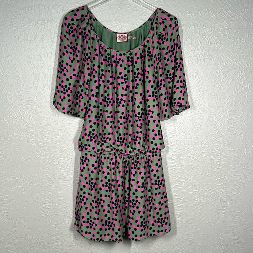 Juicy Couture Polka Dot 100% Silk Dress Women's Size 6